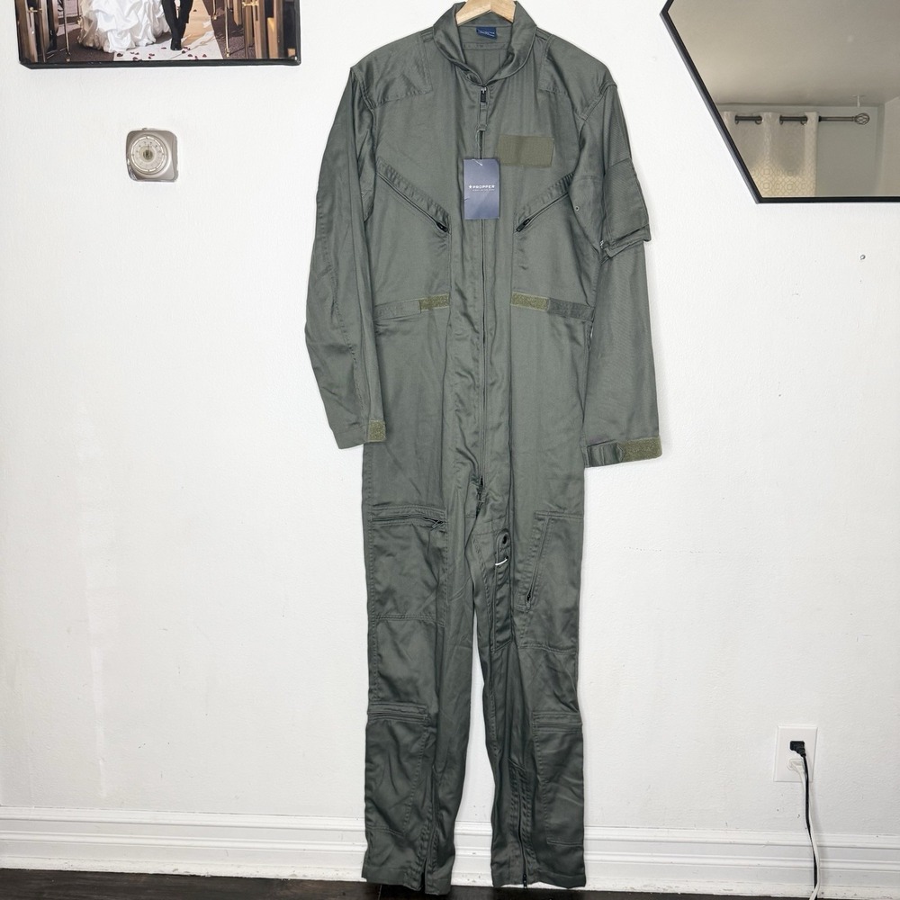New Propper Poly Cotton Twill 27/P Flyers Coverall F51186 Freedom Green Mens M/L